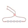 Image 1 : Round Diamond Linked Squares Bolo Bracelet 1/4 Cttw 10KT Rose Gold