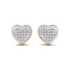 Image 2 : Round Diamond Heart Earrings 1/6 Cttw 10KT Yellow Gold