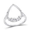 Image 1 : Round Diamond Teardrop Scattered Fashion Ring 1/5 Cttw 14KT White Gold