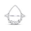 Image 2 : Round Diamond Teardrop Scattered Fashion Ring 1/5 Cttw 14KT White Gold