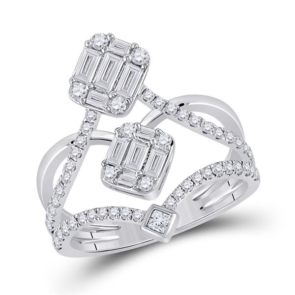 Round Diamond Fashion Ring 1 Cttw 14KT White Gold