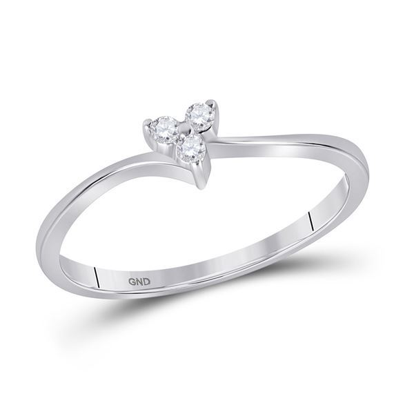 Round Diamond Heart Promise Ring 1/20 Cttw 10KT White Gold