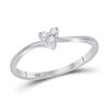 Image 1 : Round Diamond Heart Promise Ring 1/20 Cttw 10KT White Gold