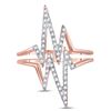 Image 2 : Round Diamond Double Heartbeat Ring 1/5 Cttw 10KT Rose Gold