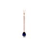 Genuine 1.80 ctw Sapphire & Diamond Necklace 14KT Rose Gold - REF-38X2M