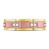 Image 2 : Round Diamond Wedding 2-Stone Band Ring 1/4 Cttw 14KT Two-tone Gold
