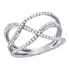 Image 1 : Round Diamond Open Strand Band Ring 1/3 Cttw 10KT White Gold