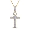 Image 1 : Round Diamond Ankh Cross Charm Pendant 3/8 Cttw 10KT Yellow Gold