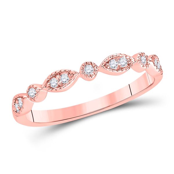 Round Diamond Classic Stackable Band Ring 1/10 Cttw 14KT Rose Gold