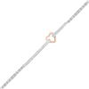 Image 2 : Round Diamond Heart Fashion Bracelet 1/8 Cttw 10KT Two-tone Gold