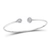 Image 1 : Round Diamond Cluster Bangle Bracelet 1/5 Cttw 10KT White Gold