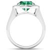 Image 2 : Natural 3.56 CTW Zambian Emerald & Diamond Ring 14K White Gold - REF-145F3N