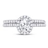 Image 2 : Bridal Wedding Ring Band Set 1-1/3 Cttw 14KT White Gold