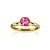 Image 1 : Genuine 1.02 ctw Pink Topaz & Diamond Ring 14KT Yellow Gold - REF-28N5R