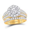 Image 1 : Diamond Bridal Wedding Ring Band Set 2 Cttw 14KT Yellow Gold