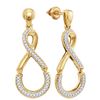 Image 1 : Round Diamond Dangle Earrings 1/5 Cttw 10KT Yellow Gold