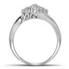Image 2 : Round Diamond Oval Cluster Ring 3/8 Cttw 10KT White Gold