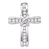 Image 1 : Round Diamond Bound Cross Pendant 1/5 Cttw 10KT White Gold