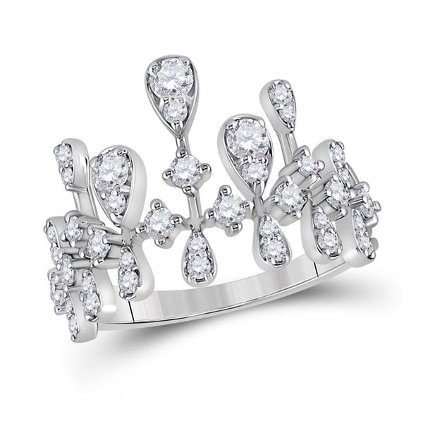 Round Diamond Fashion Ring 7/8 Cttw 14KT White Gold