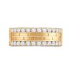 Image 2 : Round Diamond Wedding Brick Band Ring 1 Cttw 10KT Yellow Gold