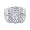 Image 2 : Baguette Diamond Square Ring 1 Cttw 14KT White Gold
