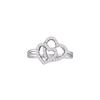Image 1 : Round Diamond Double Heart Ring 1/4 Cttw 14KT White Gold