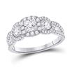 Image 1 : 3-stone Bridal Wedding Engagement Ring 1-1/3 Cttw 14KT White Gold