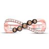 Image 2 : Round Brown Diamond Fashion Infinity Ring 1/4 Cttw 10KT Rose Gold