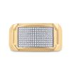 Image 2 : Round Diamond Rectangle Cluster Ring 1/3 Cttw 10KT Yellow Gold