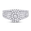 Image 2 : Diamond Bridal Wedding Ring Band Set 1 Cttw 14KT White Gold