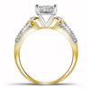 Image 2 : Round Diamond Rectangle Cluster Ring 1/3 Cttw 10KT Yellow Gold