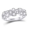 Image 1 : Round Diamond Modern Geometric Band Ring 5/8 Cttw 10KT White Gold