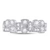 Image 2 : Round Diamond Modern Geometric Band Ring 5/8 Cttw 10KT White Gold