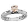 Image 1 : 0.59 CTW Morganite & Diamond Ring 14K White Gold - REF-54W7F