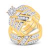 Image 1 : Diamond Solitaire Matching Wedding Set 1 Cttw 10KT Yellow Gold