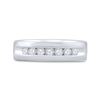 Image 2 : Round Diamond Wedding Single Row Band Ring 1/2 Cttw 14KT White Gold