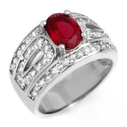 FINE 2.54ctw ACA CERTIFIED DIAMOND & RUBELLITE RING