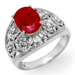 FINE 3.07ctw ACA CERTIFIED DIAMOND & RUBY RING GOLD