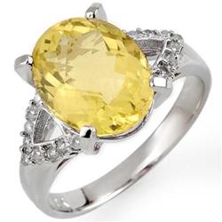 FINE 5.20ct ACA CERTIFIED DIAMOND & LEMON TOPAZ RING