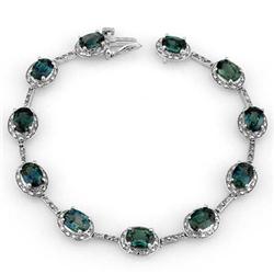 BRACELET 15.40ctw CERTIFIED DIAMOND & BLUE SAPPHIRE