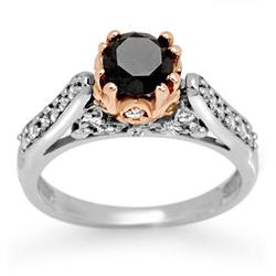 CERTIFIED 1.40ctw WHITE & BLACK DIAMOND RING 14KT GOLD