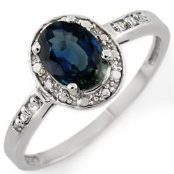 FINE 1.35ctw ACA CERTIFIED DIAMOND & BLUE SAPPHIRE RING