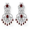 Image 1 : ELEGANT 17.50 ctw CERTIFIED DIAMOND & RUBY EARRING GOLD