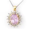 Image 1 : NECKLACE 8.68ctw ACA CERTIFIED DIAMOND & KUNZITE GOLD