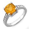 Image 1 : FAMOUS 3.25ctw ACA CERTIFIED DIAMOND & CITRINE RING