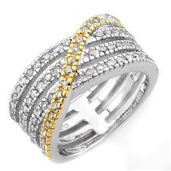 FAMOUS .80ctw ACA CERTIFIED DIAMOND BAND TWO-TONE GOLD