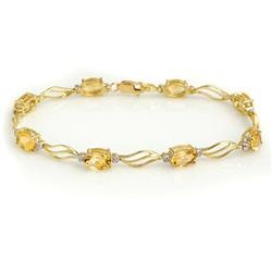 ACA CERTIFIED 6.02ctw DIAMOND & CITRINE TENNIS BRACELET