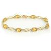 Image 1 : ACA CERTIFIED 6.02ctw DIAMOND & CITRINE TENNIS BRACELET