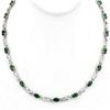 Image 1 : ACA CERTIFIED 7.02ctw DIAMOND & EMERALD TENNIS NECKLACE