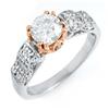 Image 1 : SOLITAIRE 1.38ctw ACA CERTIFIED DIAMOND RING 14KT GOLD